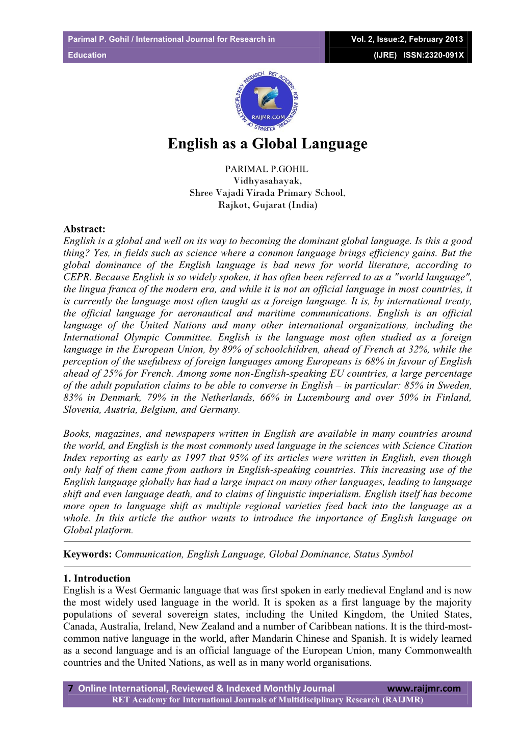 English As a Global Language