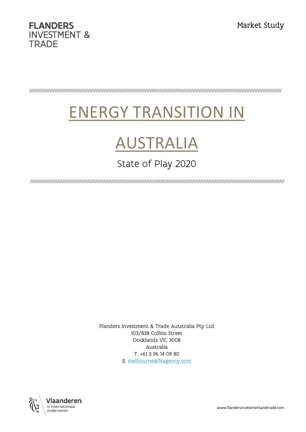 ENERGY TRANSITION in AUSTRALIA State of Play 2020