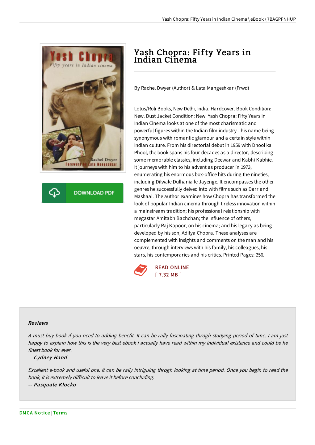 Book / Yash Chopra: Fifty Years in Indian Cinema » Read