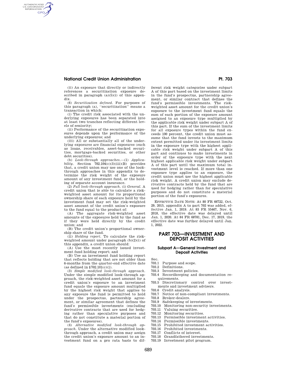 12 CFR Ch. VII (1–1–21 Edition) § 703.104