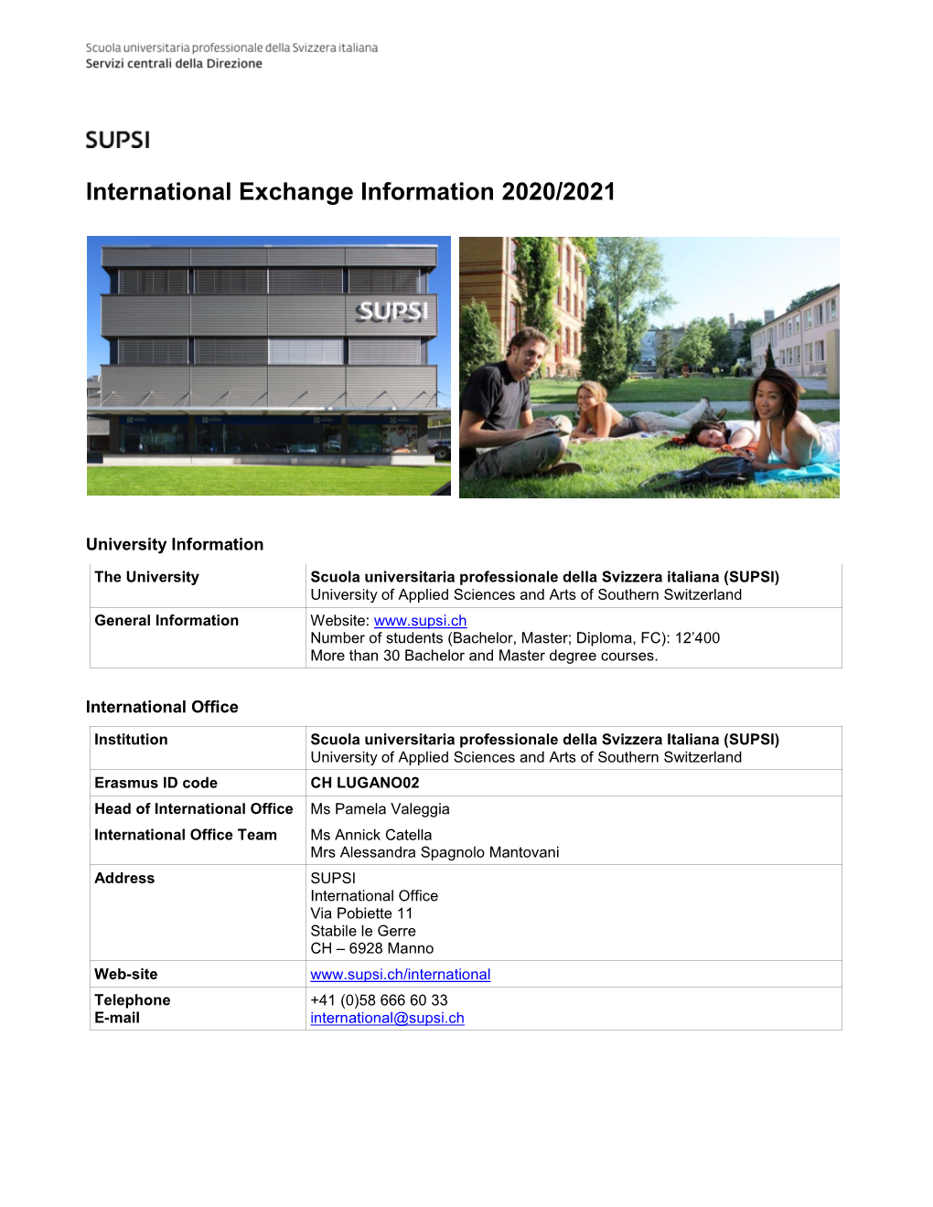 International Exchange Information 2020/2021