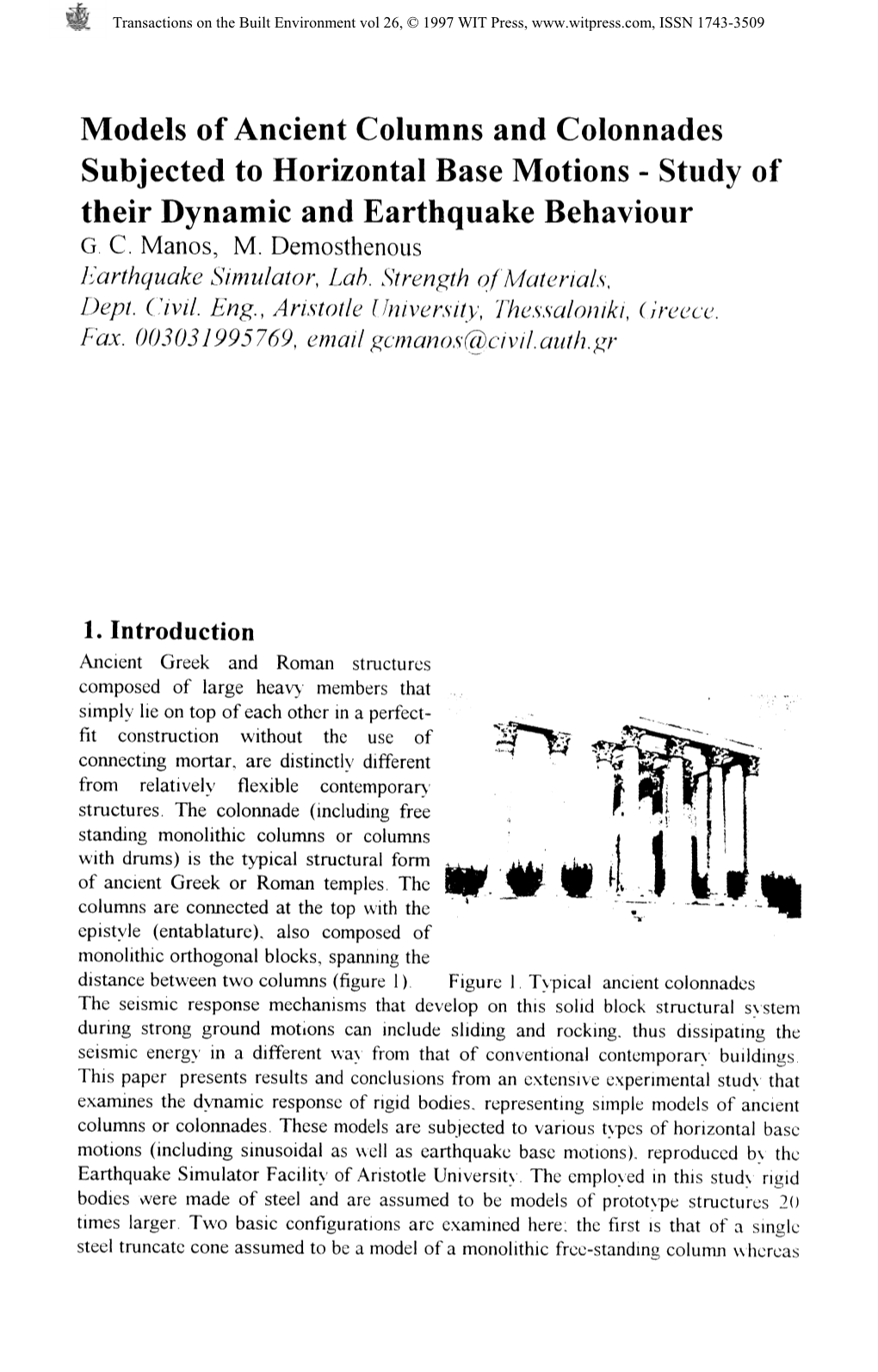 Models of Ancient Columns and Colonnades