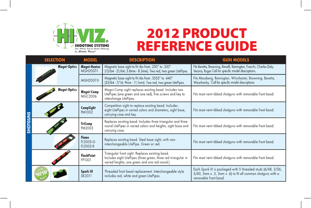 2012 Product Reference Guide
