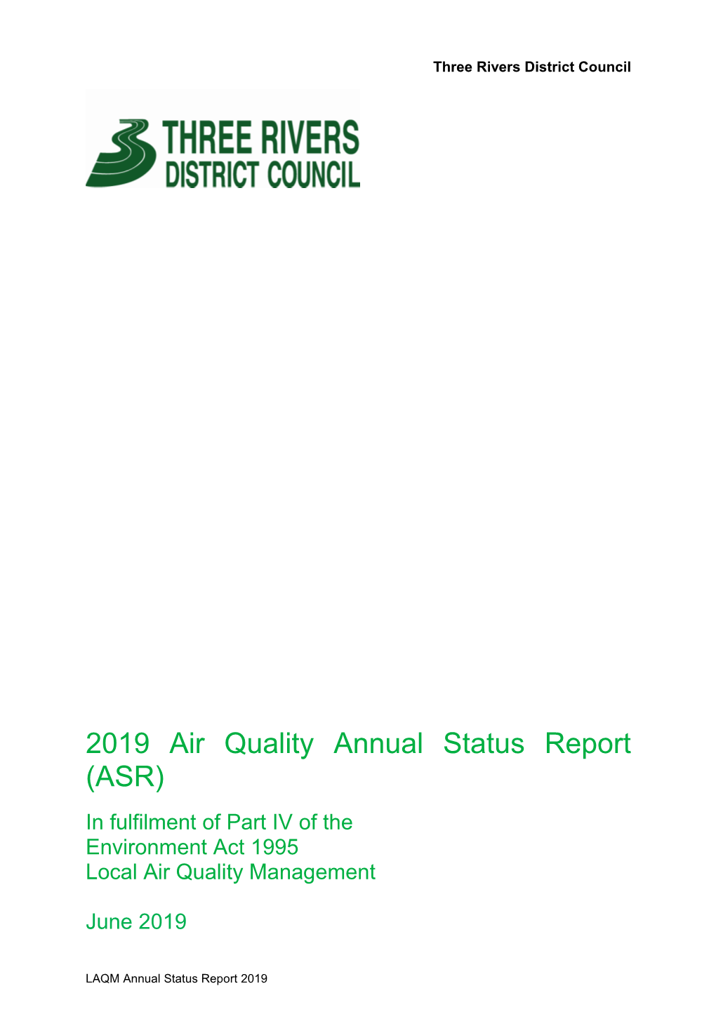 2019 Air Quality Annual Status Report (ASR)