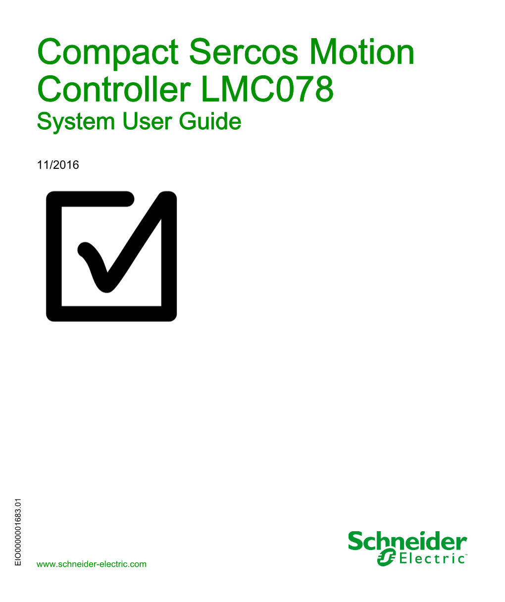 Compact Sercos Motion Controller LMC078 General Information EIO0000001683 11/2016