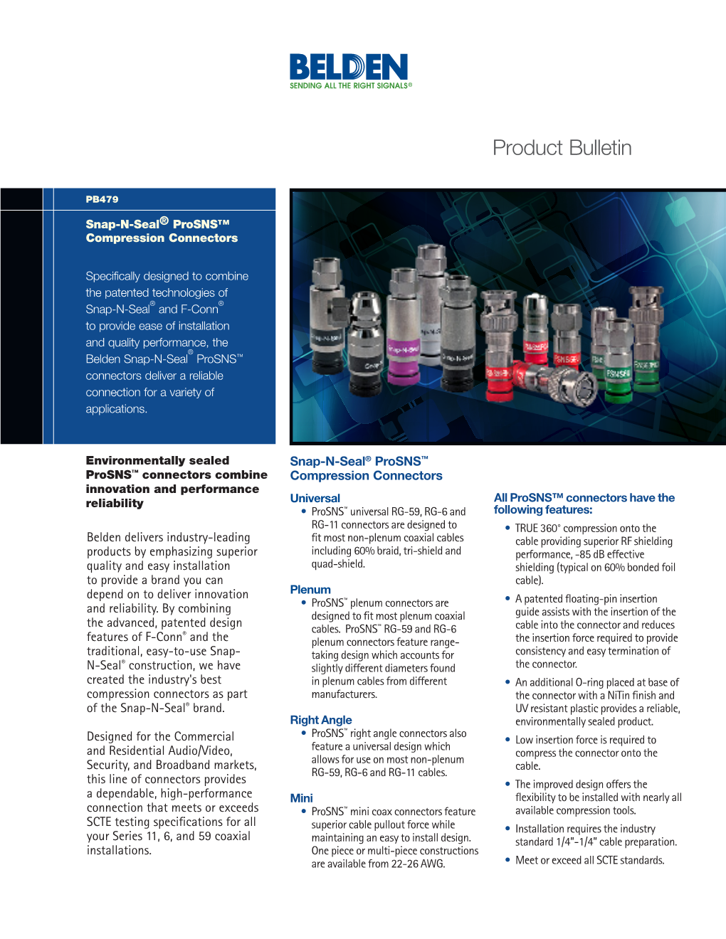 SNAP-N-SEAL Prosns Compression Connectors Product