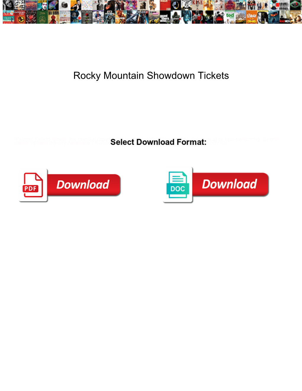 Rocky Mountain Showdown Tickets