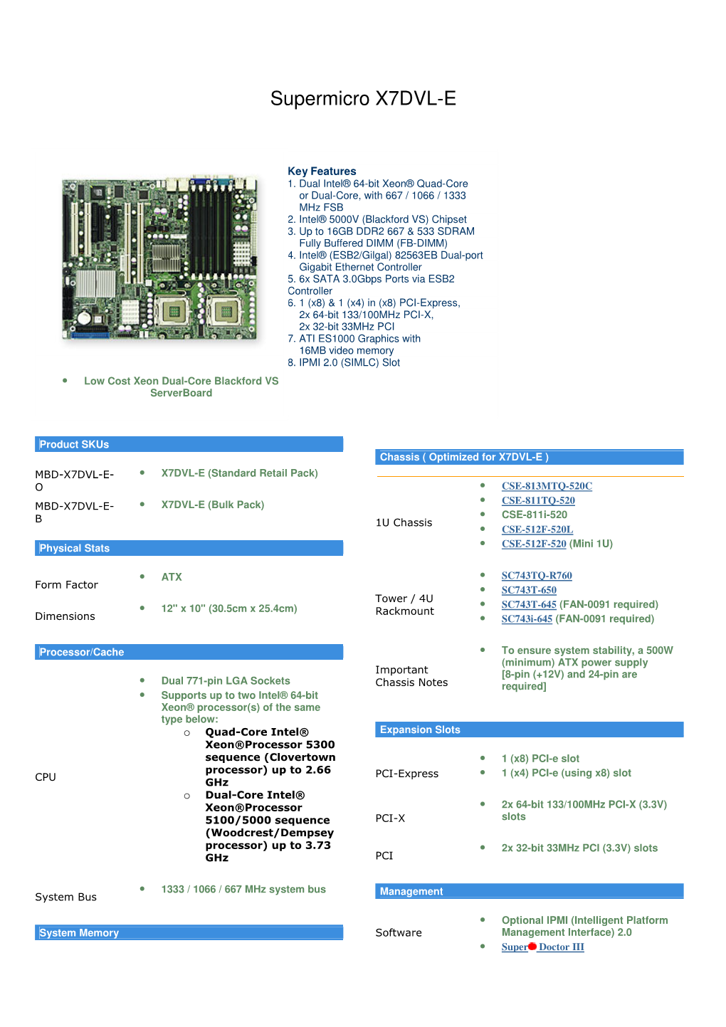 Supermicro X7DVL-E