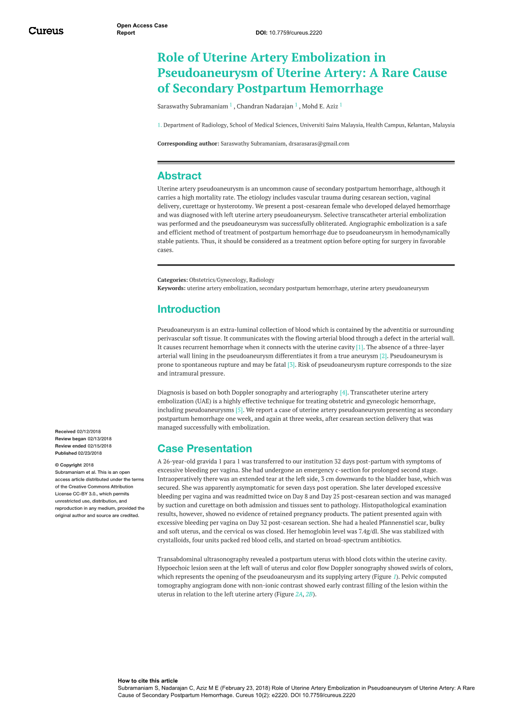 A Rare Cause of Secondary Postpartum Hemorrhage