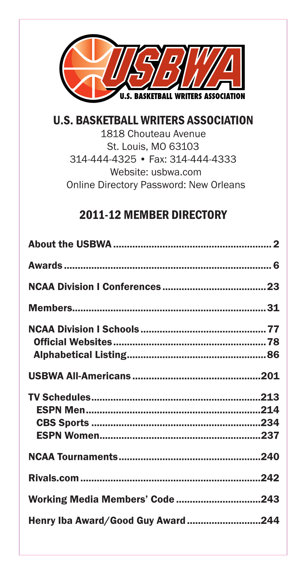 2011-12 USBWA Directory