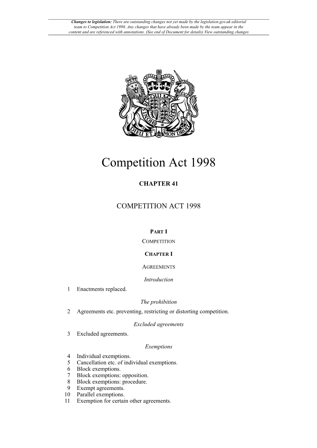 Competition Act 1998