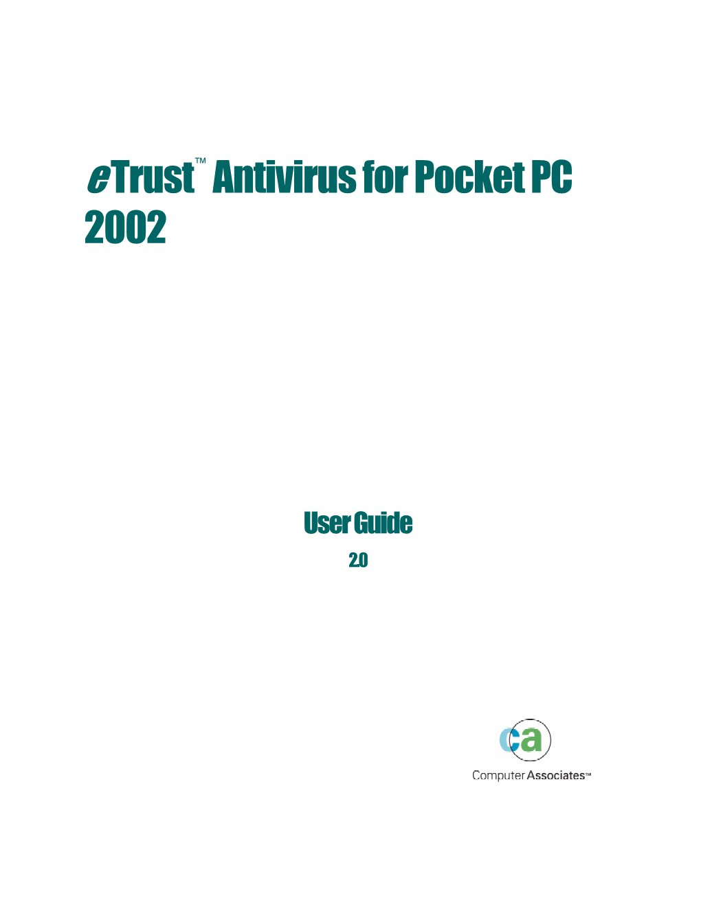Etrust Antivirus for Pocket PC 2002 User Guide
