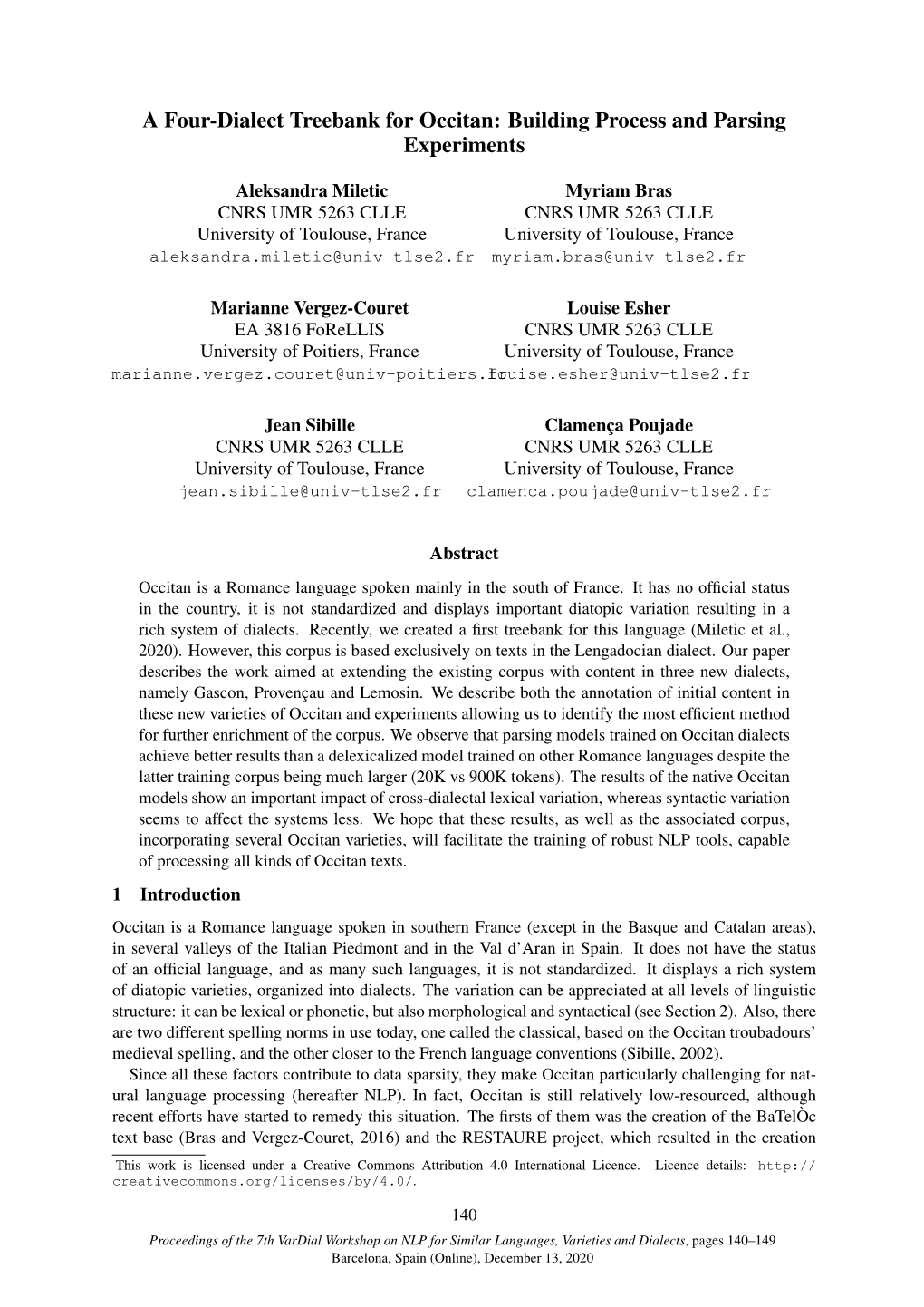 A Four-Dialect Treebank for Occitan: Building Process and Parsing Experiments