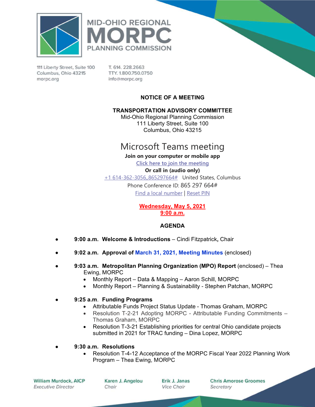 TAC Meeting Packet