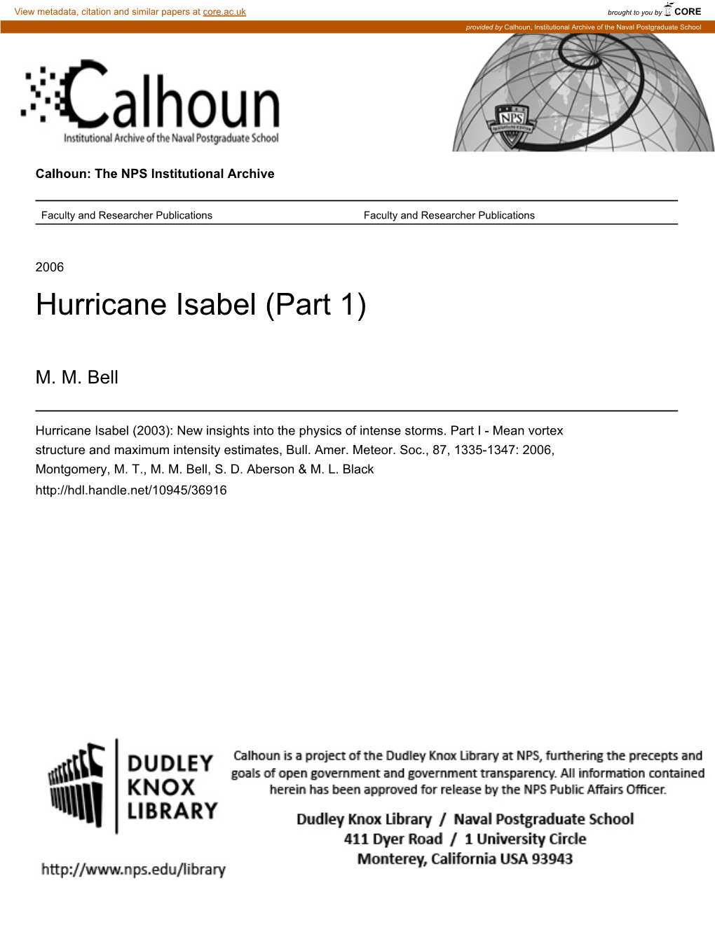 Hurricane Isabel (Part 1)