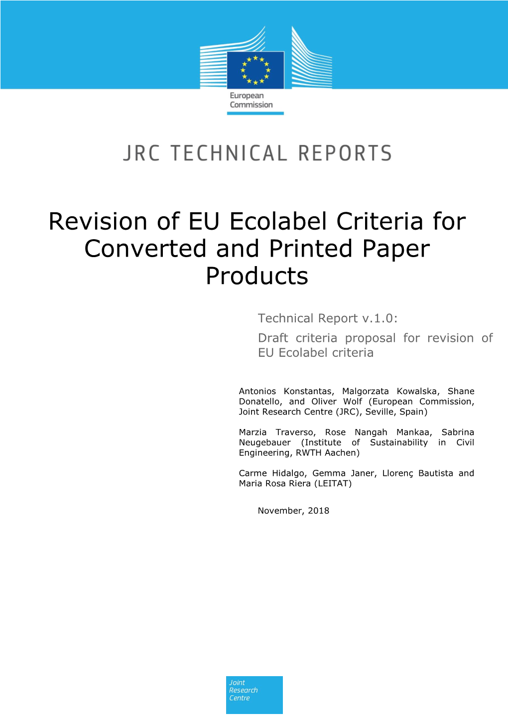 Revision of EU Ecolabel Criteria for Converted and Printed Paper