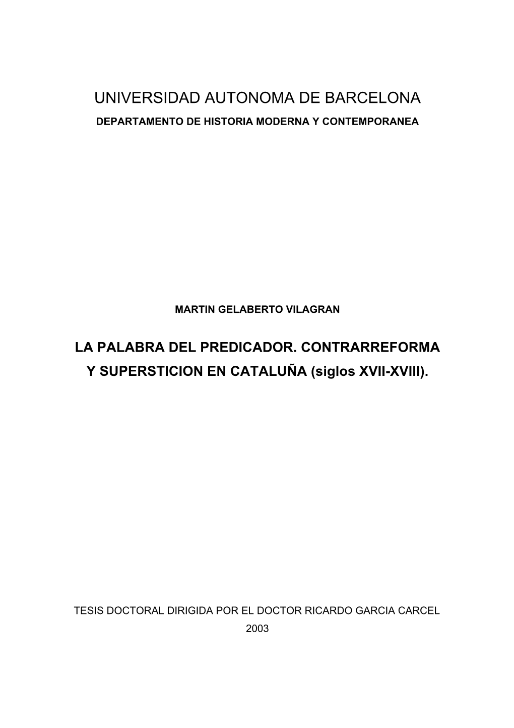 La Palabra Del Predicador. Contrarreforma