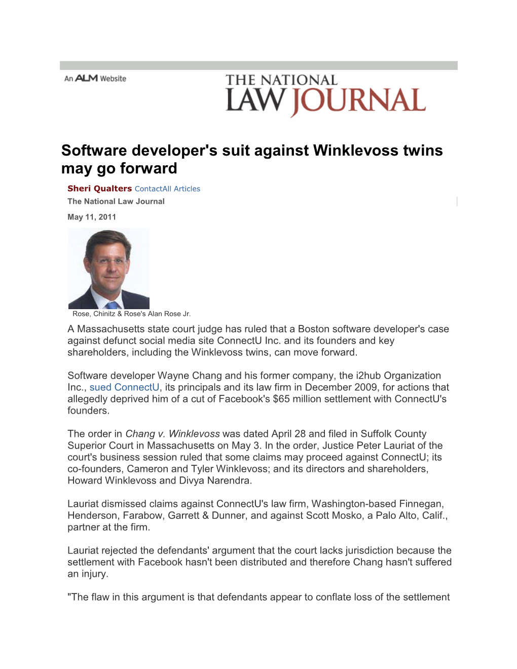 National Law Journal May 11, 2011