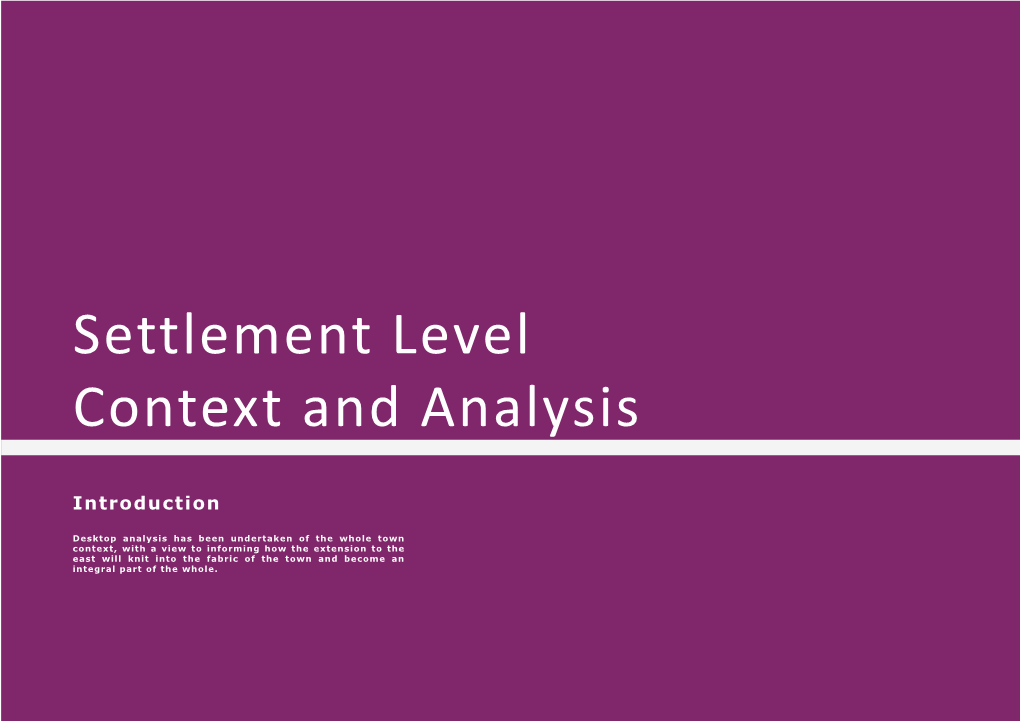 Settlement Level Context and Analysis