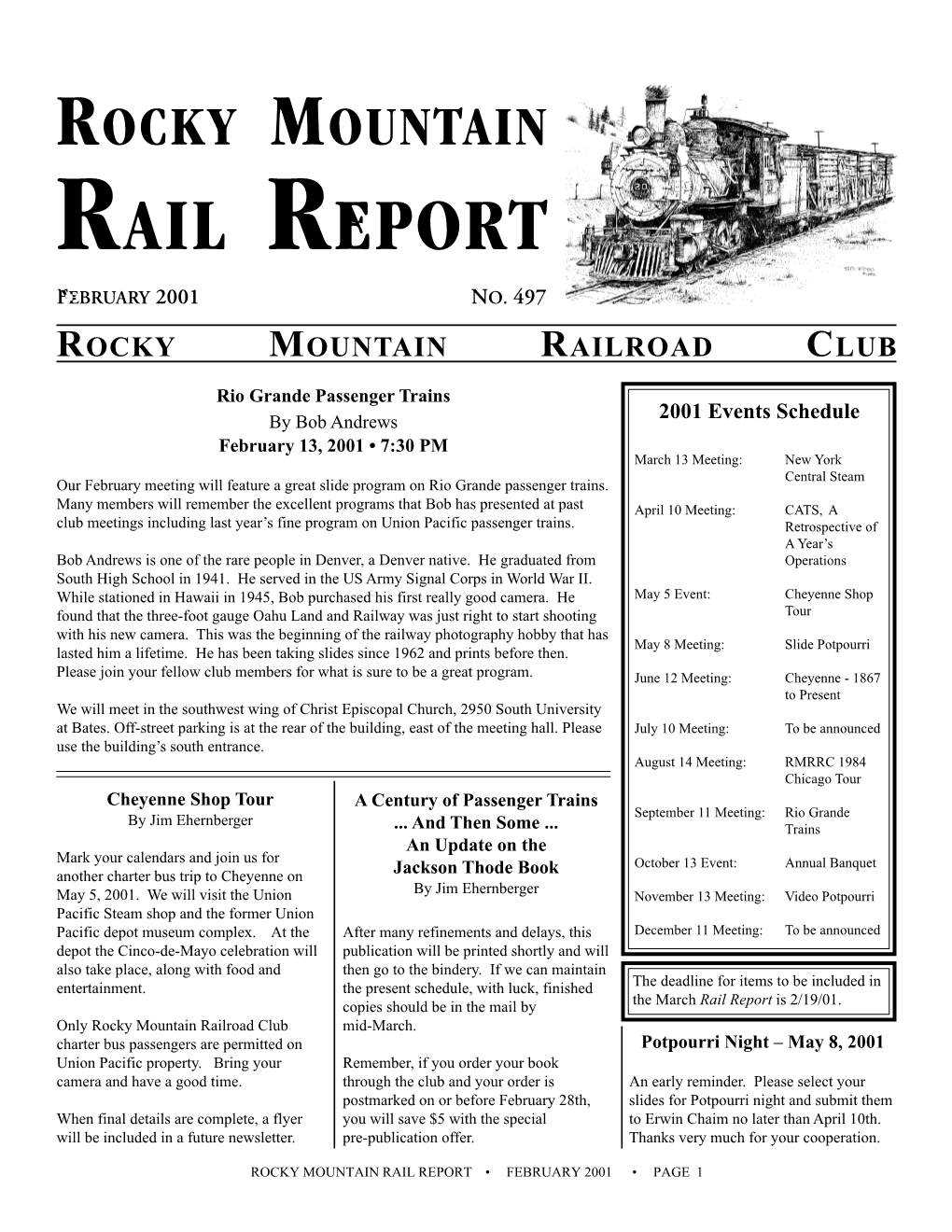 Rail Report February 2001 No