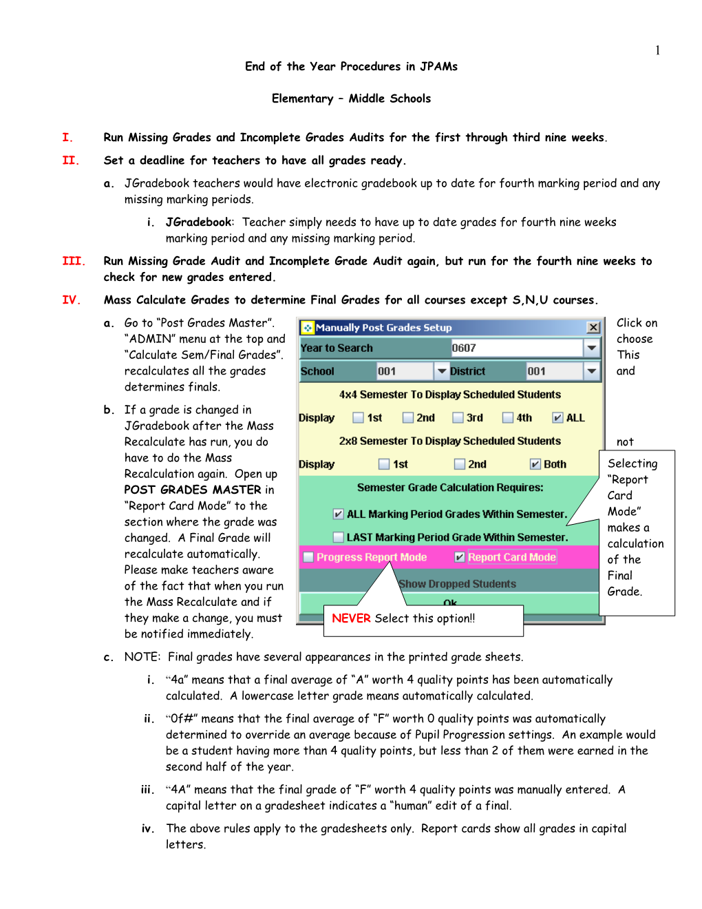 End of the Year Procedures in Jpams