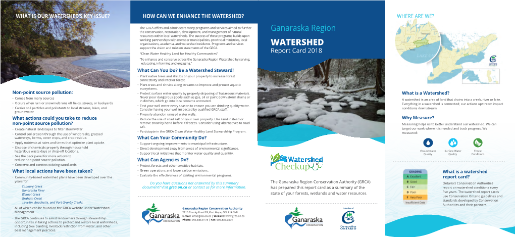 Watershed Report Cards Wilmot Creek State of Your Forests, Wetlands and Water Resources