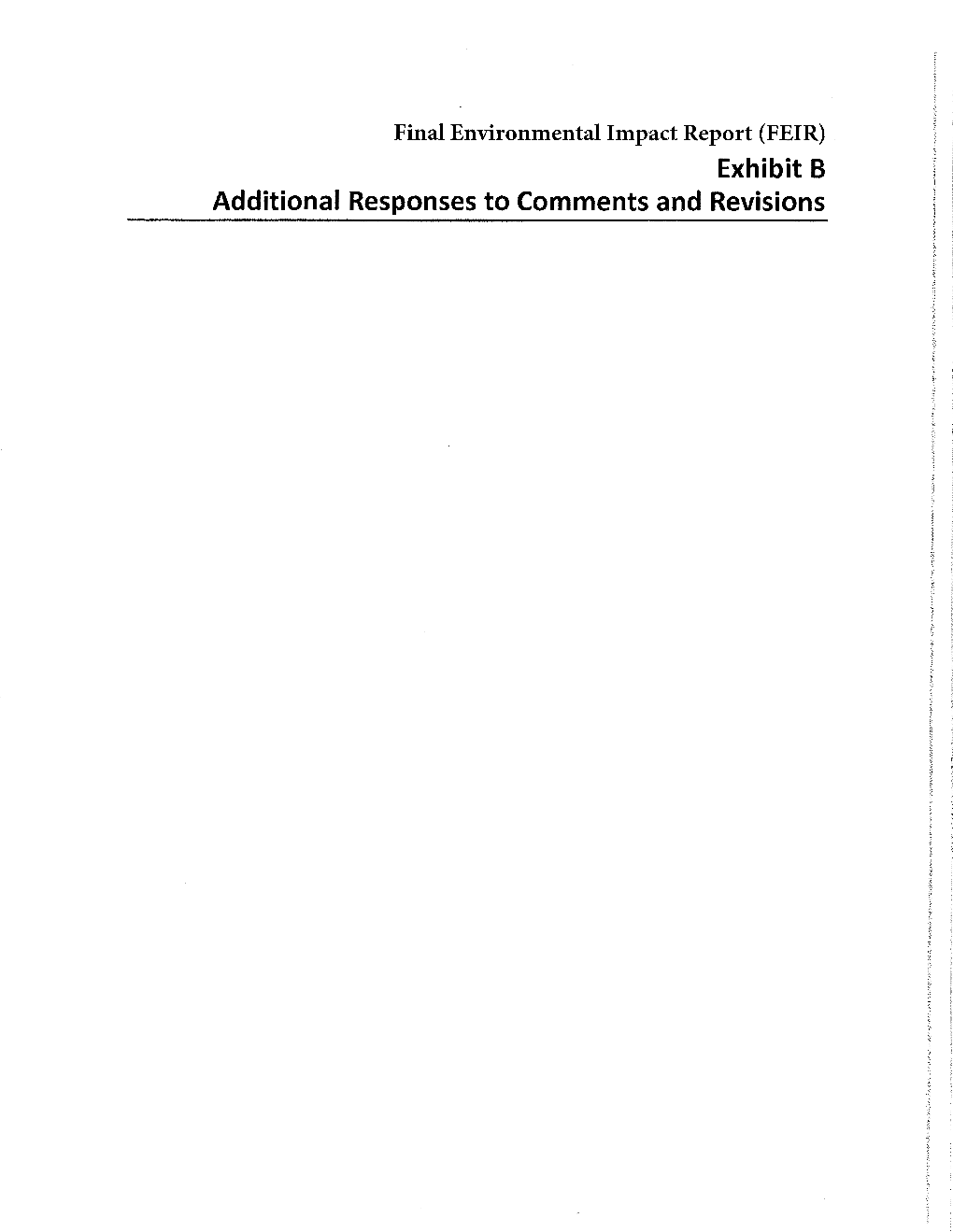 Exhibit B Additional Responses to Comments and Revisions Chapter 8.1 Introduction