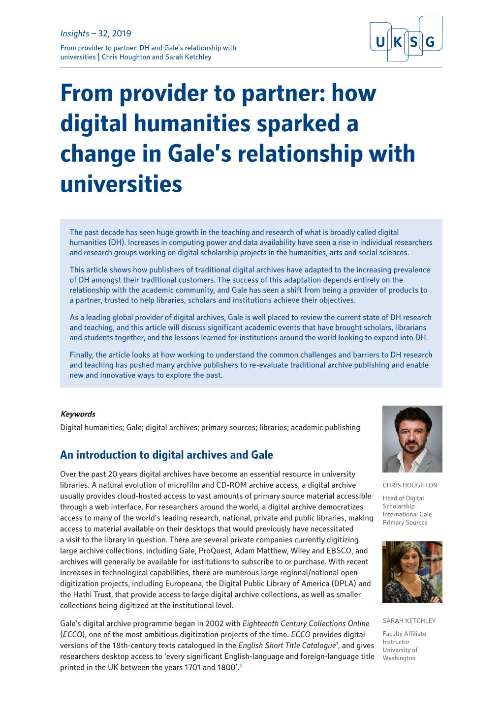 How Digital Humanities Sparked a Change in Gale's