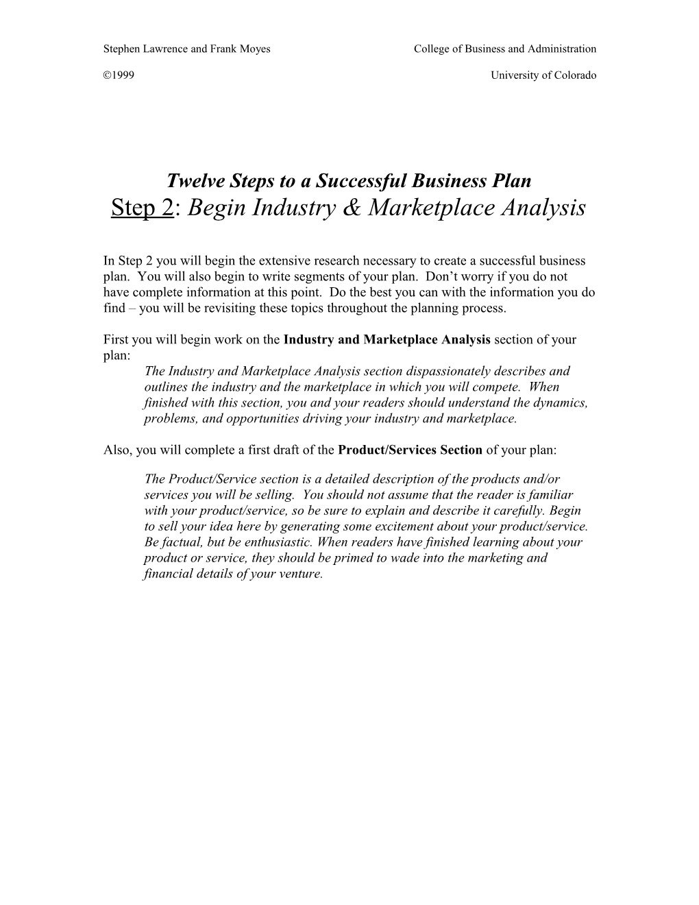 Twelve Steps to a Successful Business Plan