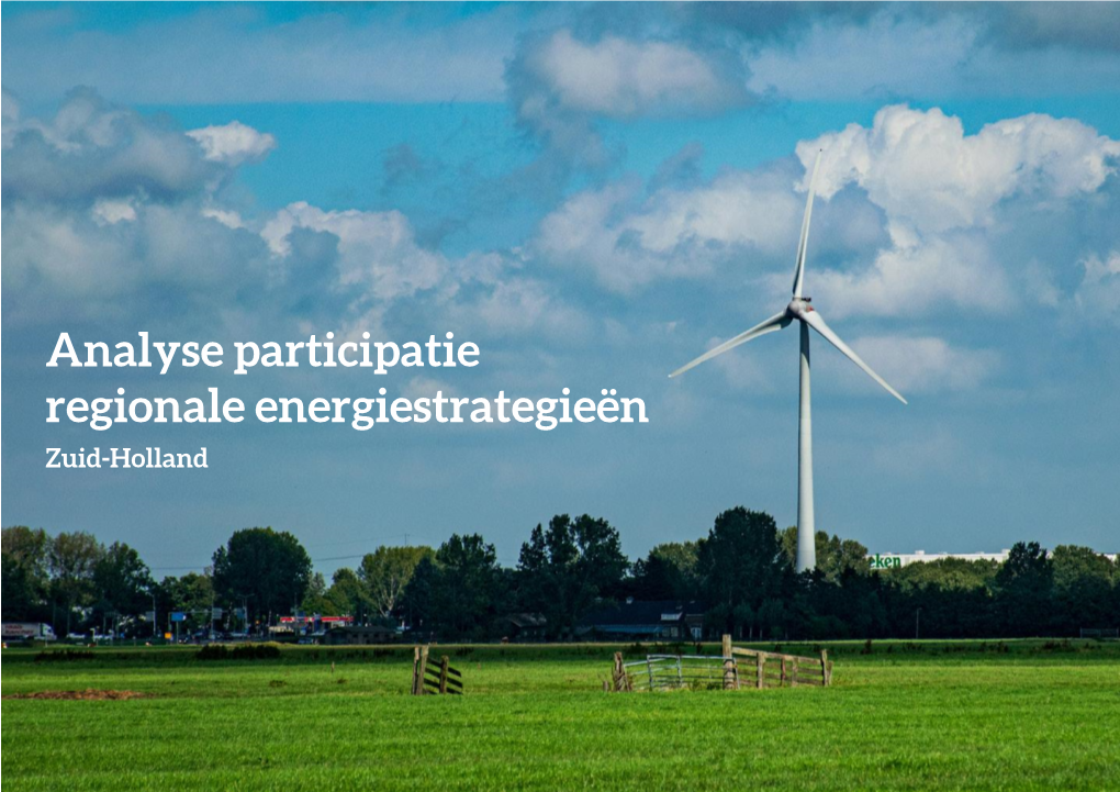 Titel Analyse Participatie Regionale Energiestrategieën