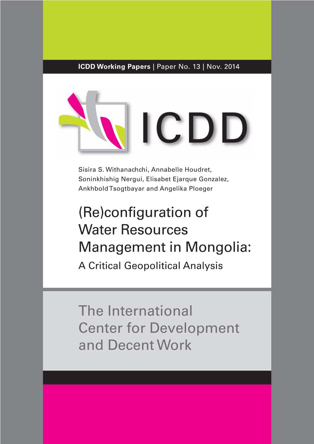 Configuration of Water Resources Management in Mongolia: a Critical Geopolitical Analysis