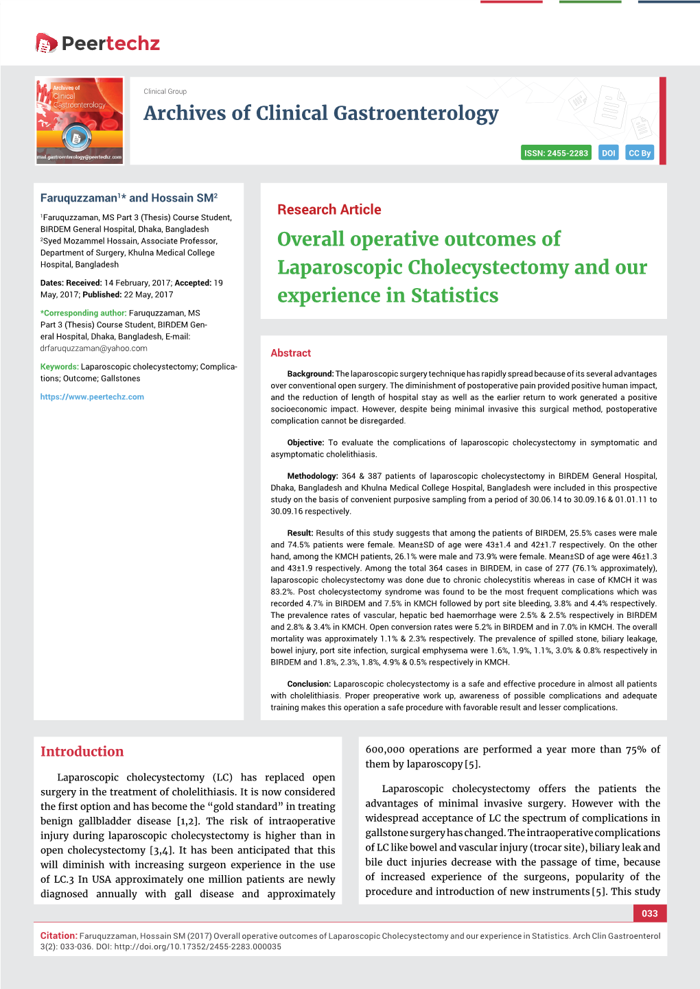 Overall Operative Outcomes of Laparoscopic Cholecystectomy and Our Experience in Statistics
