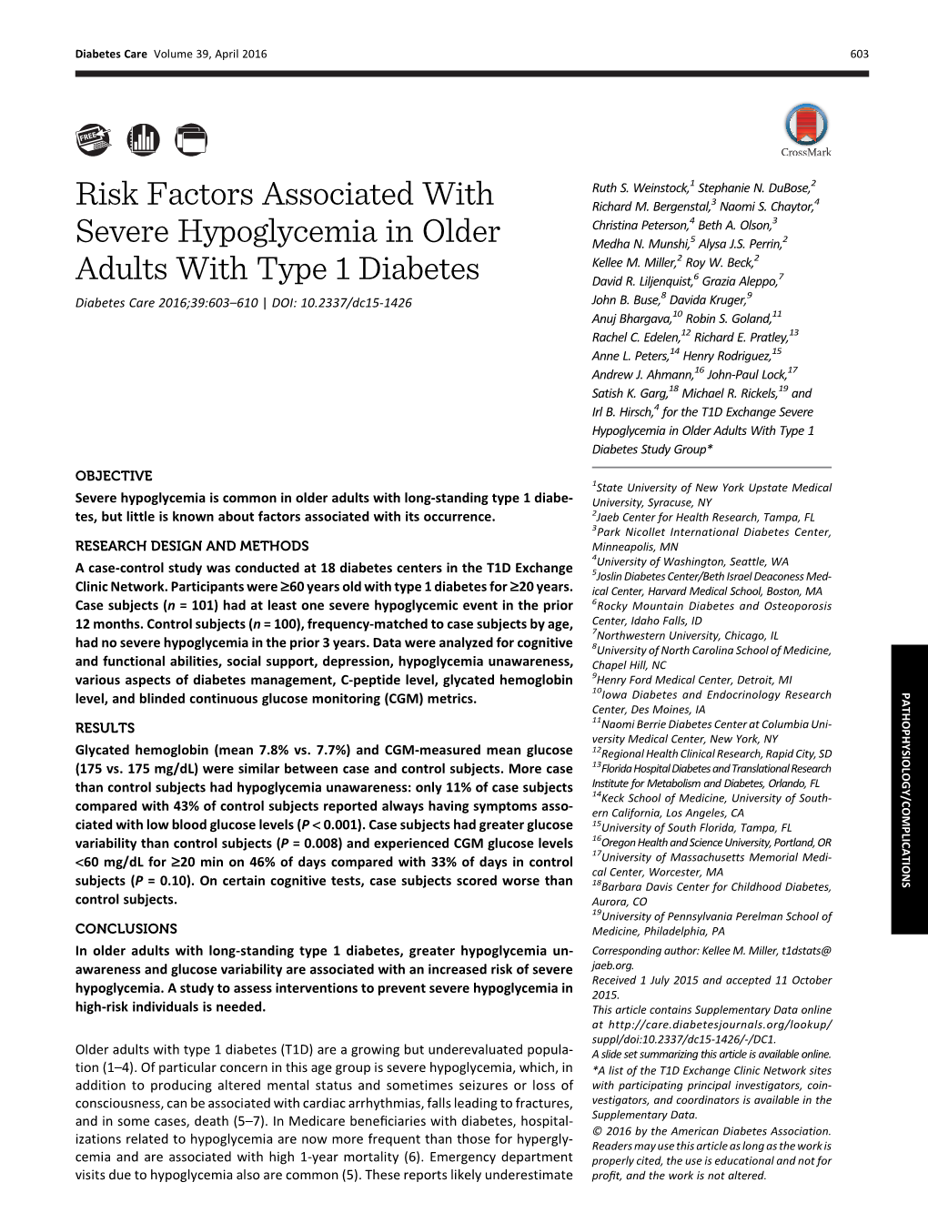Risk Factors Associated with Severe Hypoglycemia in Older Adults With