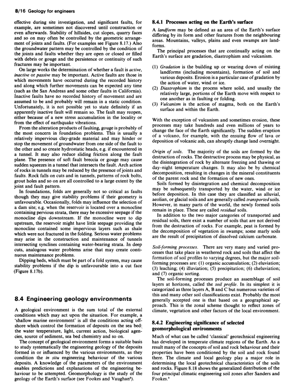 8.4 Engineering Geology Environments Generally Accepted One Is That Based on a Geographical Ap- Proach