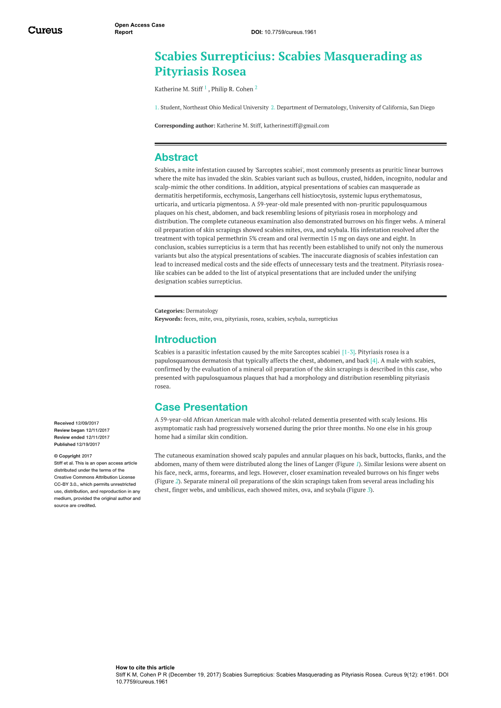 Scabies Masquerading As Pityriasis Rosea