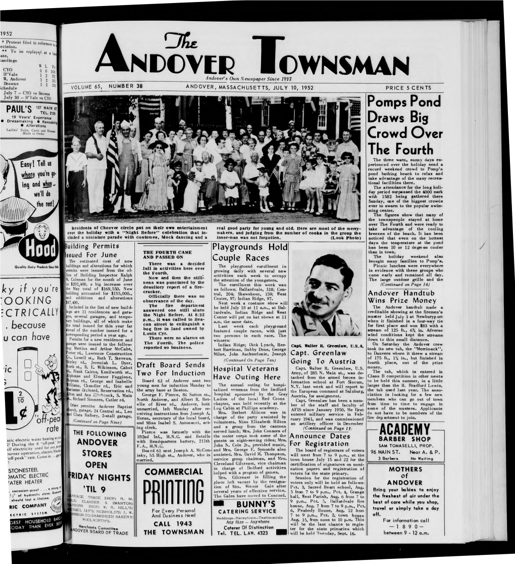 Andover Townsman, 7/10/1952