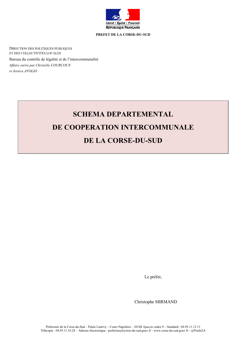 Schema Departemental De Cooperation Intercommunale De La Corse-Du-Sud