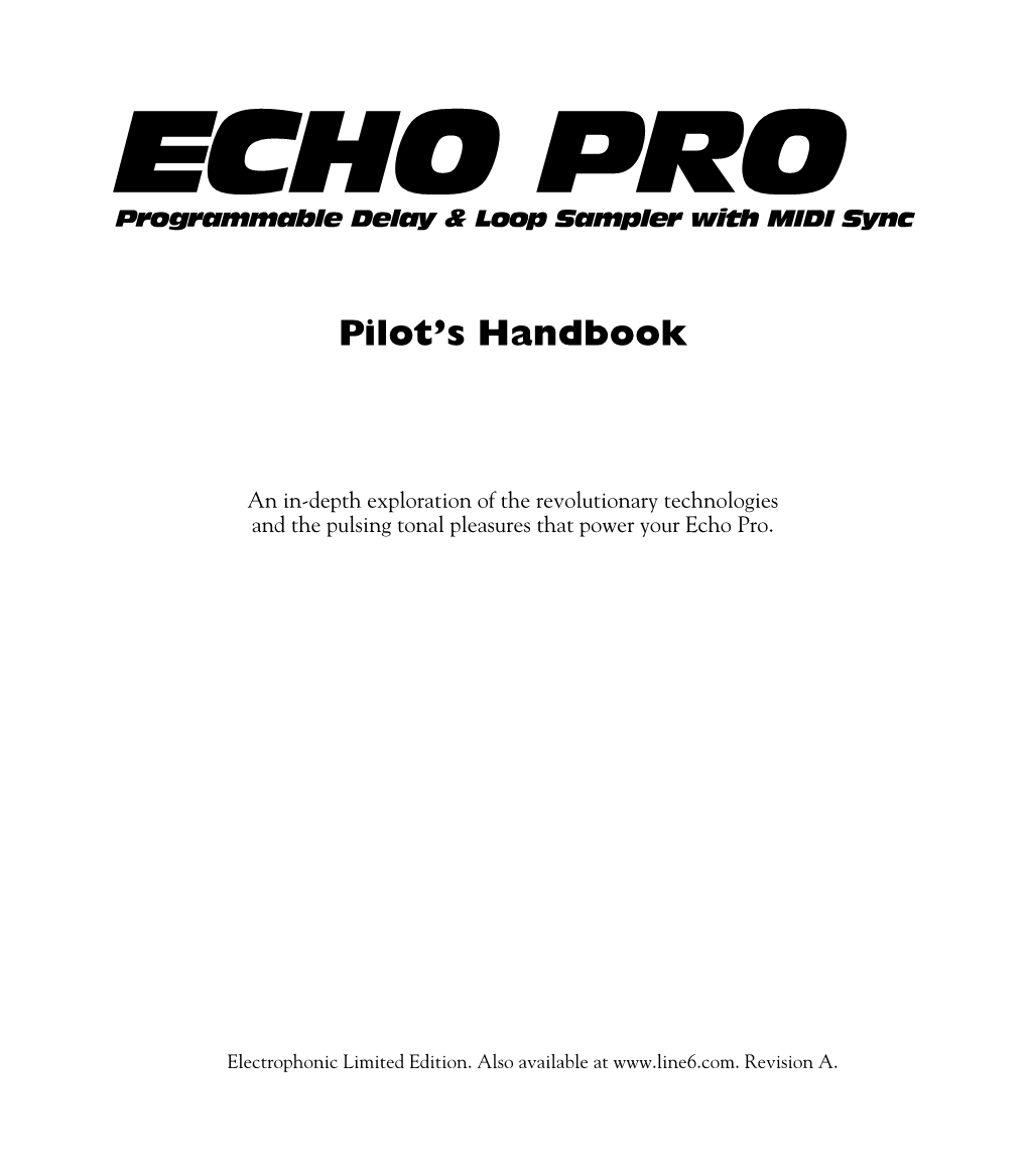 Echo Pro User Manual