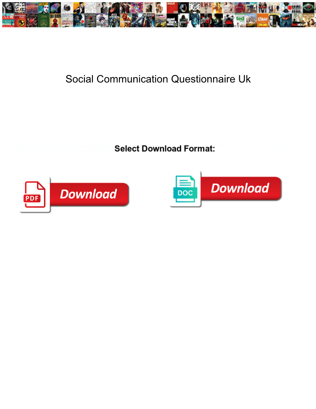 Social Communication Questionnaire Uk