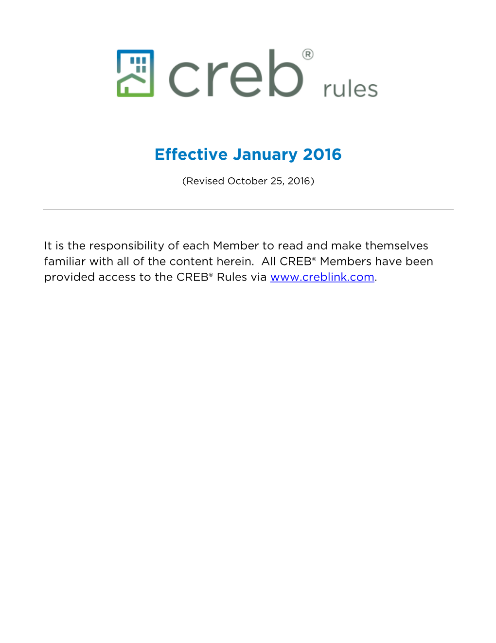 Outline of Creb® Rules