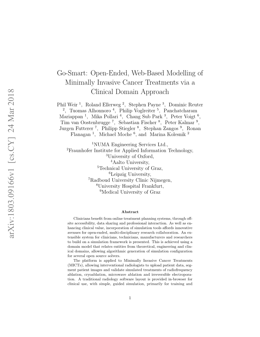 Open-Ended, Web-Based Modelling of Minimally Invasive Cancer Treatments Via a Clinical Domain Approach