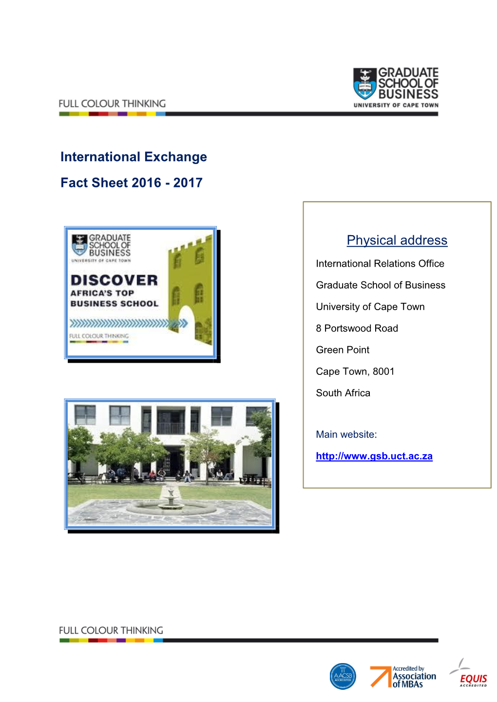 International Exchange Fact Sheet 2016 - 2017