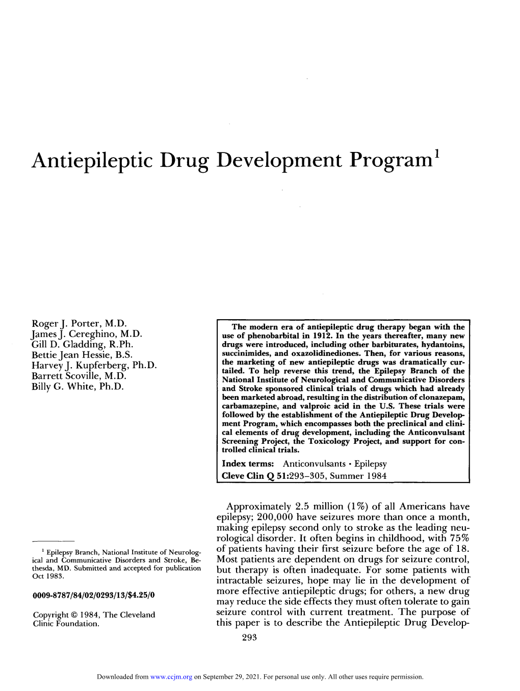 Antiepileptic Drug Development Program1