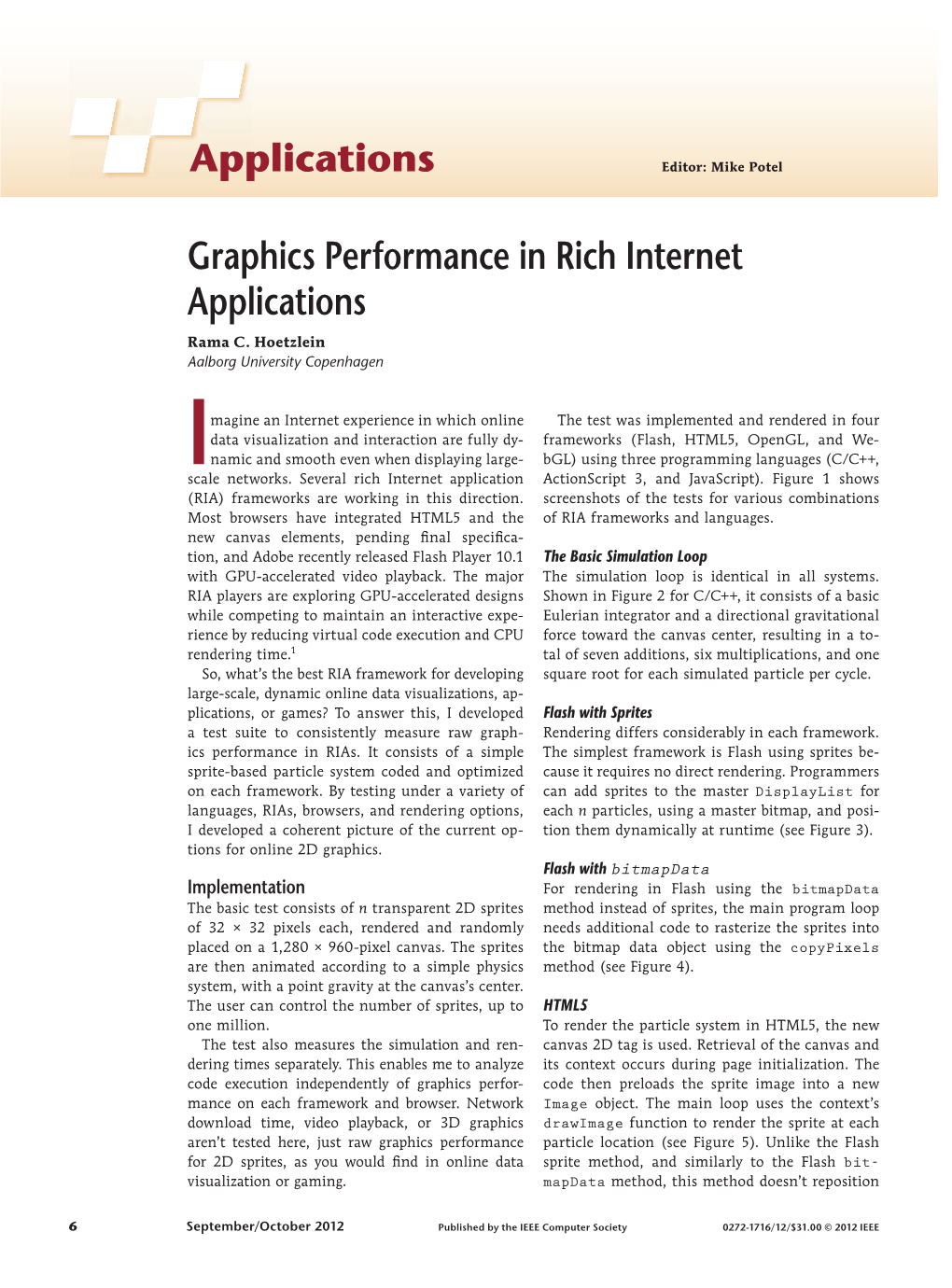Applications Graphics Performance in Rich Internet Applications