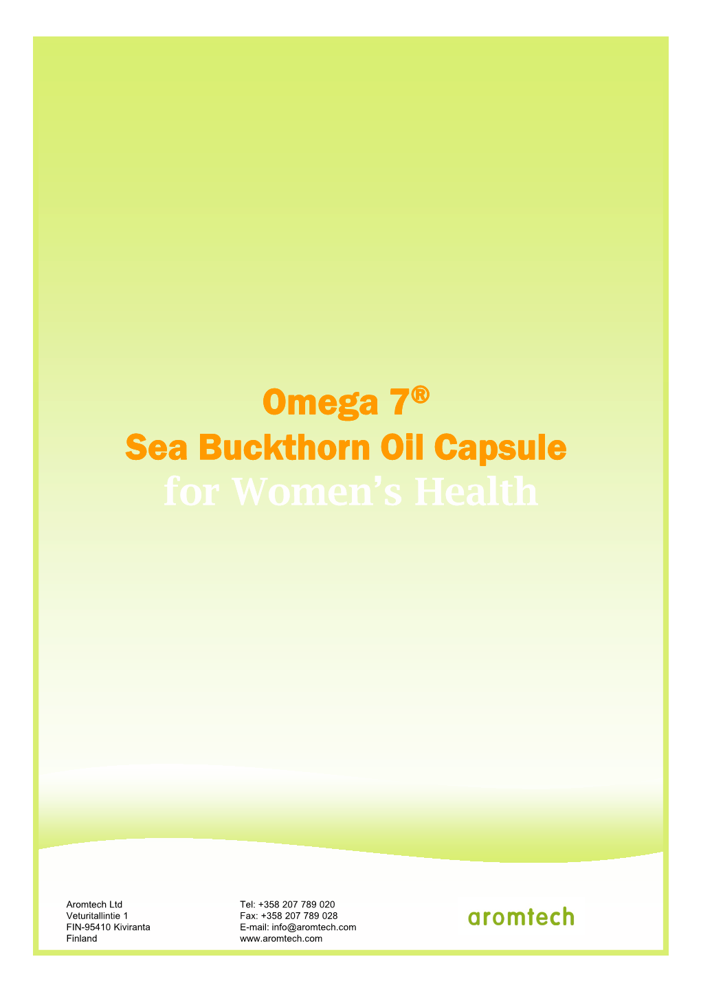 Omega 7® Sea Buckthorn Oil Capsule for Women’S Health