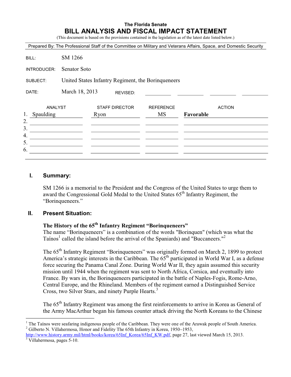 Bill Analysis and Fiscal Impact Statement