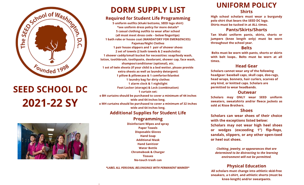 SY 2021-2022 School Supply List