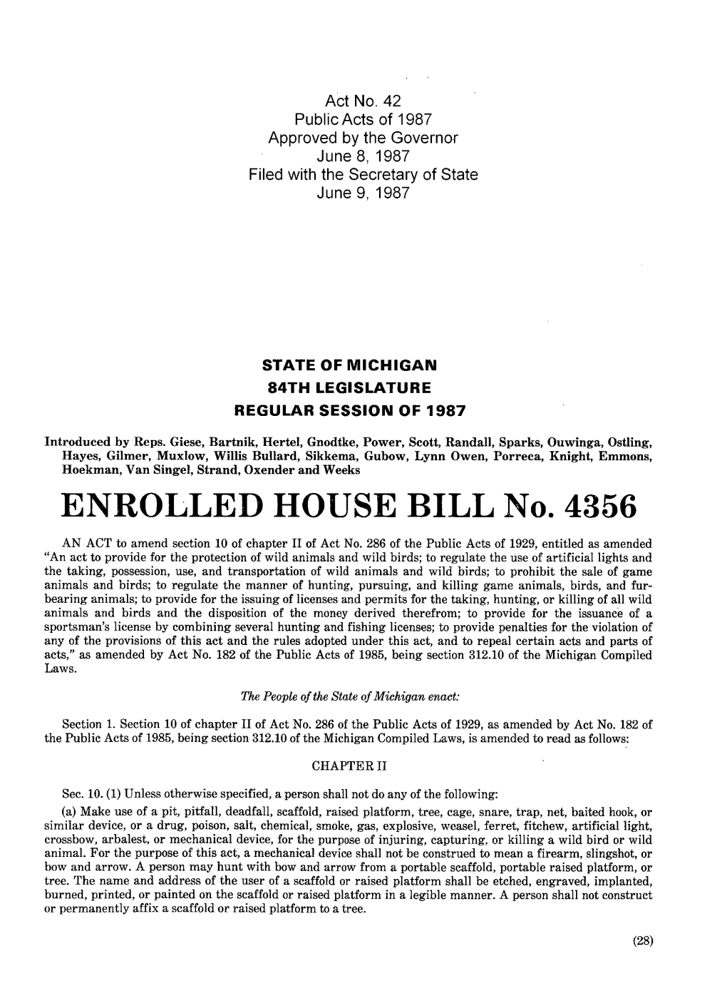 1987 House Enrolled Bill 4356