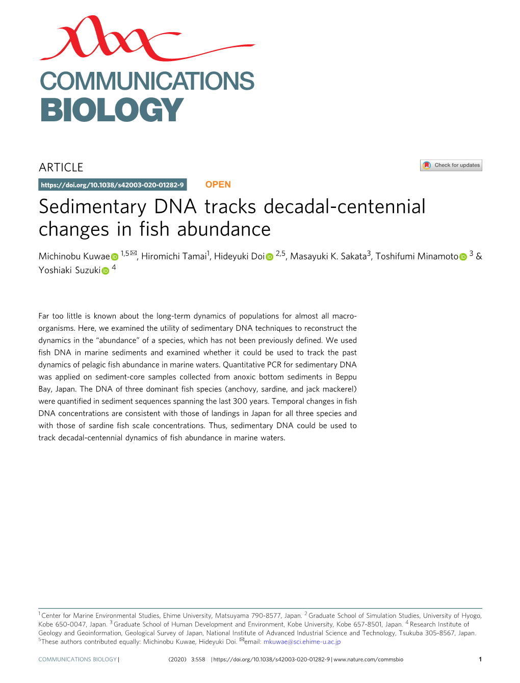 Sedimentary DNA Tracks Decadal-Centennial Changes in Fish