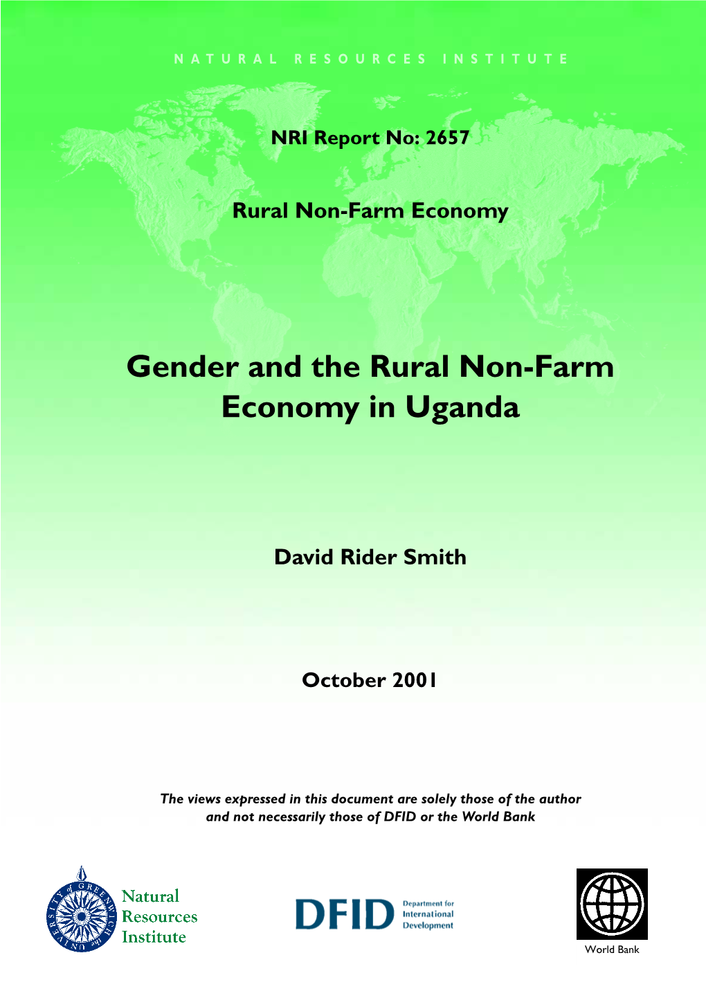 Gender and the Rural Non-Farm Economy in Uganda